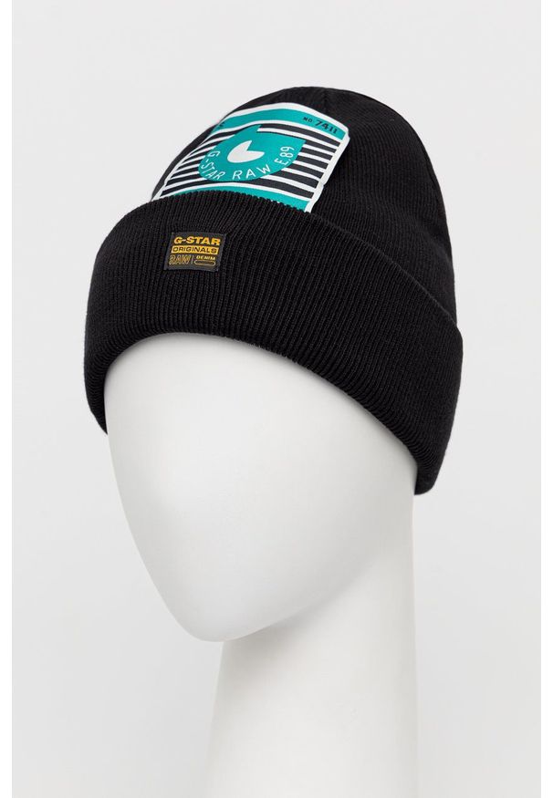 G-Star RAW - G-Star Raw czapka bawełniana kolor czarny bawełniana. Kolor: czarny. Materiał: bawełna