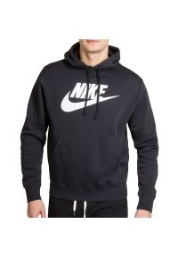 Bluza Nike Sportswear Club BV2973-010 - czarna. Kolor: czarny. Materiał: bawełna, poliester. Wzór: aplikacja. Styl: klasyczny