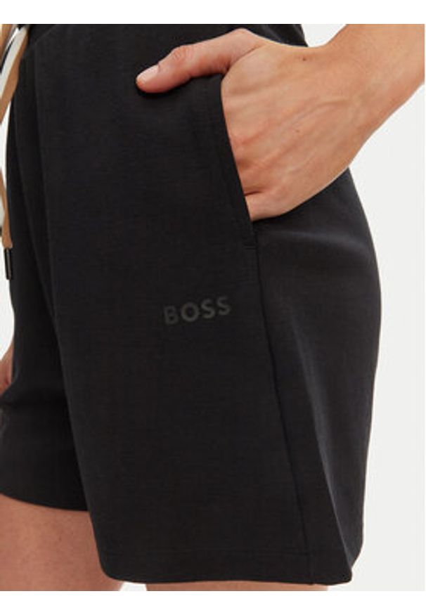 BOSS Szorty piżamowe Cp Stripe_Shorts 50539981 Czarny Relaxed Fit. Kolor: czarny. Materiał: lyocell, bawełna