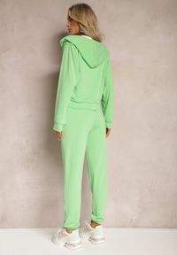 Renee - Jasnozielony Komplet Dresowy 2 Częściowy Luźne Spodnie i Bluza z Kapturem Fivana. Kolor: zielony. Materiał: dresówka #4