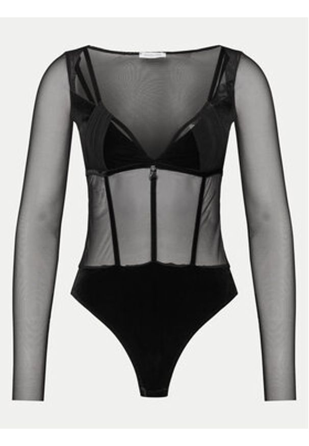 Patrizia Pepe Body 2M4400/J230-K103 Czarny Regular Fit. Kolor: czarny. Materiał: syntetyk