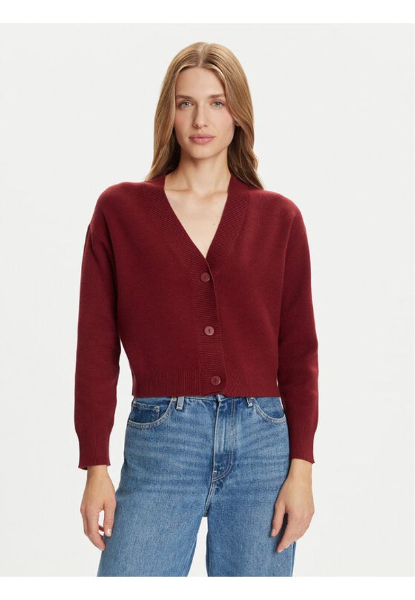 Vero Moda Kardigan Gold Art 10332210 Bordowy Regular Fit. Kolor: czerwony. Materiał: syntetyk