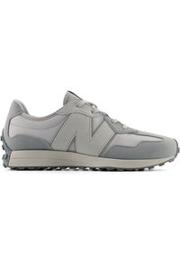 Buty dziecięce New Balance GS327SGC – szare. Okazja: na co dzień. Kolor: szary. Materiał: guma. Szerokość cholewki: normalna #1