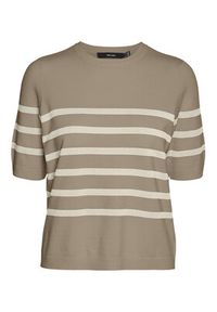 Vero Moda Sweter Saba 10306829 Beżowy Regular Fit. Kolor: beżowy. Materiał: syntetyk, wiskoza #5