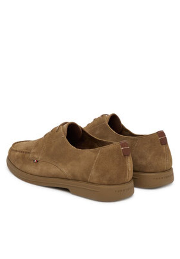 TOMMY HILFIGER - Tommy Hilfiger Mokasyny Moc T Derby FM0FM05495 Brązowy. Kolor: brązowy. Materiał: zamsz, skóra