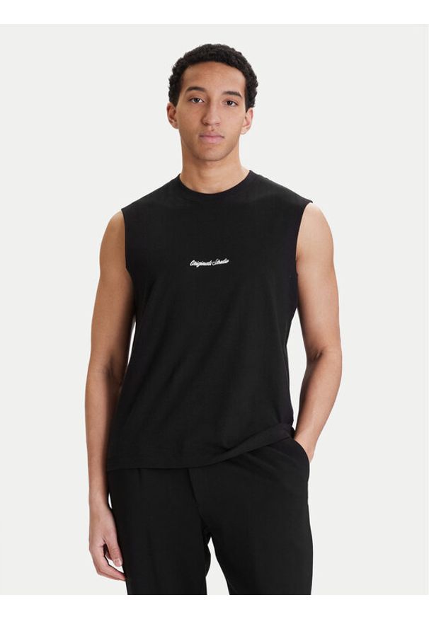 Jack & Jones Tank top Norrebro Emb 12292009 Czarny Regular Fit. Kolor: czarny. Materiał: bawełna