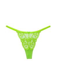 Intica - Stringi koronkowe trójkątne na każdą okazję Eladia. Kolor: zielony. Materiał: koronka. Wzór: koronka