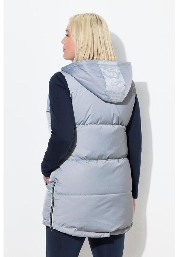 ULLA POPKEN - Damskie Pikowana kamizelka długa wodoodporna odpinany kaptur. Kolekcja: plus size. Kolor: czerwony. Materiał: poliester, materiał. Długość: długie. Sport: turystyka piesza