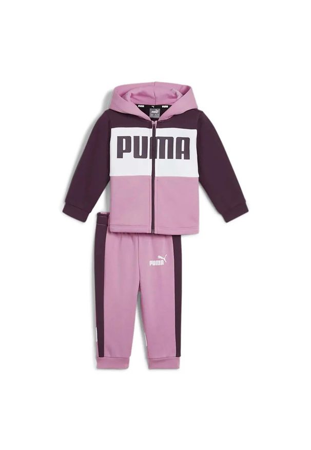 Dresy Joggerowe Puma Minicats Colorblock Fl Dzieci. Okazja: na co dzień, na uczelnię. Kolor: różowy. Materiał: dresówka. Styl: casual