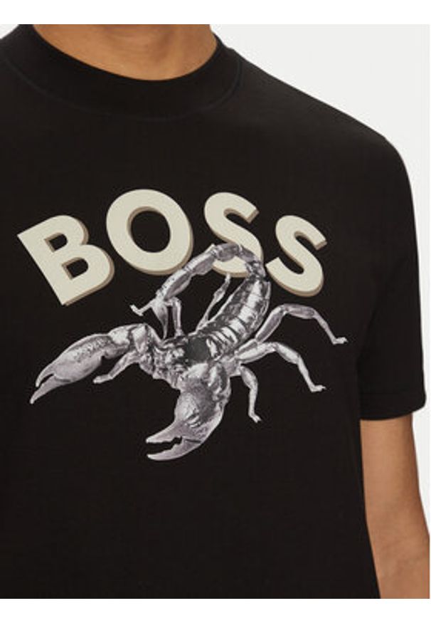 BOSS T-Shirt Te_Bossfish 50539196 Czarny Regular Fit. Kolor: czarny. Materiał: bawełna