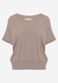 Born2be - Brązowa Bluzka z Wiskozą o Nietoperzowym Kroju Oromeda. Okazja: na co dzień. Kolor: brązowy. Materiał: wiskoza. Styl: casual #7