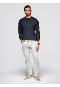 Ombre Clothing - Dzianinowy męski półgolf z wiskozą – granatowy melanż V4 - Rozmiar: L. Kolor: niebieski. Materiał: wiskoza, dzianina. Wzór: melanż. Styl: klasyczny #5