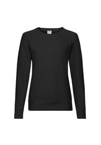 FRUIT OF THE LOOM - Lekki Sweter Raglanowy Dla Kobiet. Kolor: czarny. Długość rękawa: raglanowy rękaw