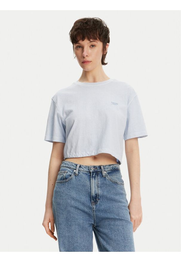 Tommy Jeans T-Shirt DW0DW20324 Błękitny Relaxed Fit. Kolor: niebieski. Materiał: bawełna
