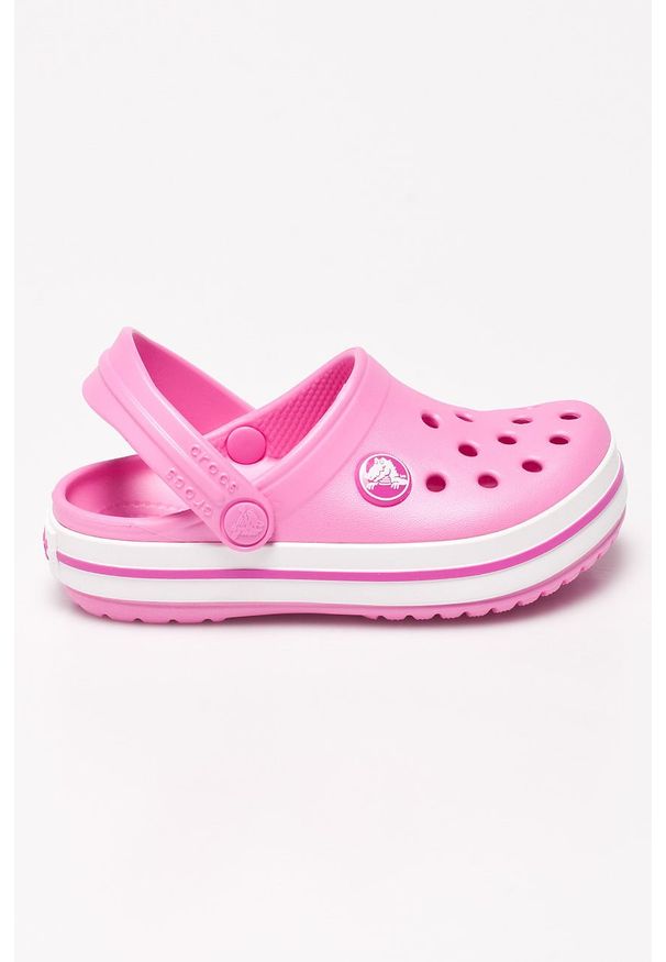 Crocs - Klapki dziecięce. Nosek buta: okrągły. Kolor: różowy. Materiał: syntetyk, materiał