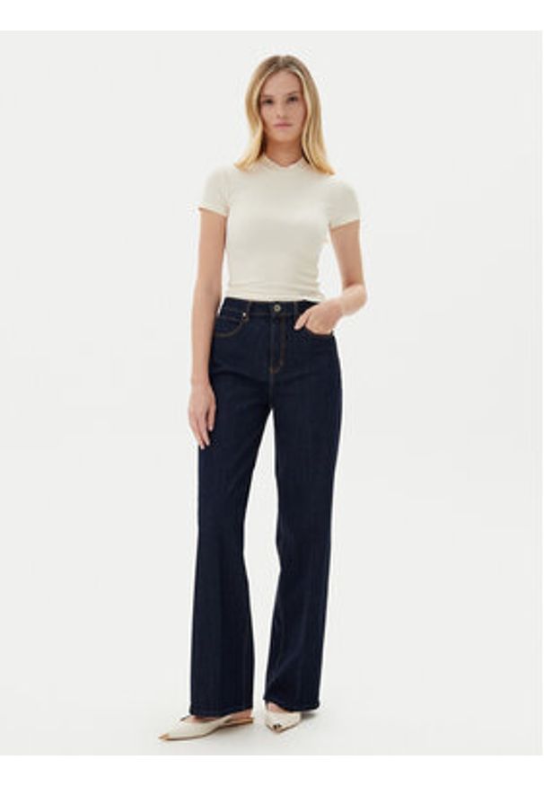 Guess Jeansy W5YA1A D5PW1 Granatowy Wide Leg. Kolor: niebieski