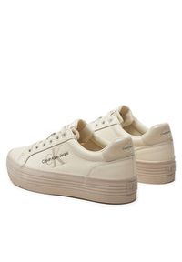 Calvin Klein Jeans Sneakersy Vulc Flatform Laceup Lth YW0YW01474 Écru