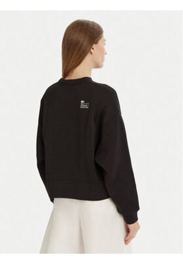 Lacoste Bluza SF5614 Czarny Oversize. Kolor: czarny. Materiał: bawełna