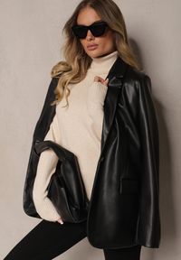 Renee - Beżowy Golf Sweter o Dopasowanym Kroju z Kaszmirem Zairith. Okazja: na co dzień, na spotkanie biznesowe, do pracy, na spacer. Typ kołnierza: golf. Kolor: beżowy. Materiał: kaszmir. Wzór: aplikacja. Styl: biznesowy, klasyczny, elegancki, casual