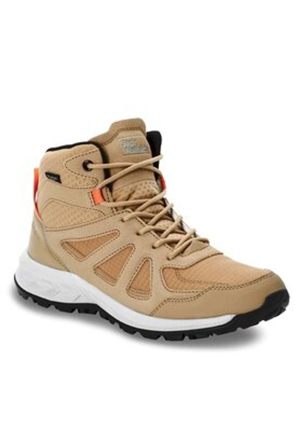 Jack Wolfskin Trekkingi Woodland 2 Texapore Mid W 4051331 Beżowy. Kolor: beżowy. Materiał: materiał