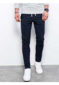 Ombre Clothing - Zestaw spodni męskich dresowych BASIC - 2 pak mix V4. Kolor: czerwony. Materiał: dresówka. Wzór: aplikacja, jednolity. Styl: klasyczny