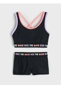 Sinsay - Strój kąpielowy dwuczęściowy z ozdobnym tyłem - czarny. Kolor: czarny #1