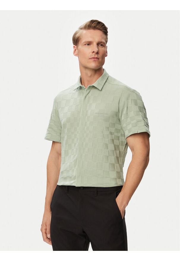 BOSS Koszula Spirit70Jacq S 50560415 Zielony Regular Fit. Kolor: zielony. Materiał: bawełna