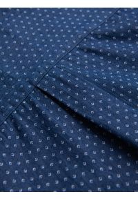 Ombre Clothing - Wzorzysta męska koszula z cienkiego jeansu z kieszonką – niebieska V2 - Rozmiar: XL. Okazja: na co dzień. Kolor: niebieski. Materiał: jeans. Wzór: gładki. Styl: klasyczny, casual #9