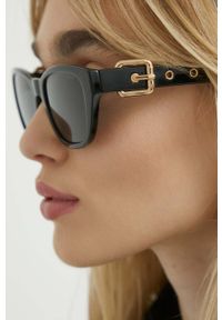 MOSCHINO - Moschino okulary przeciwsłoneczne damskie kolor czarny. Kolor: czarny #7