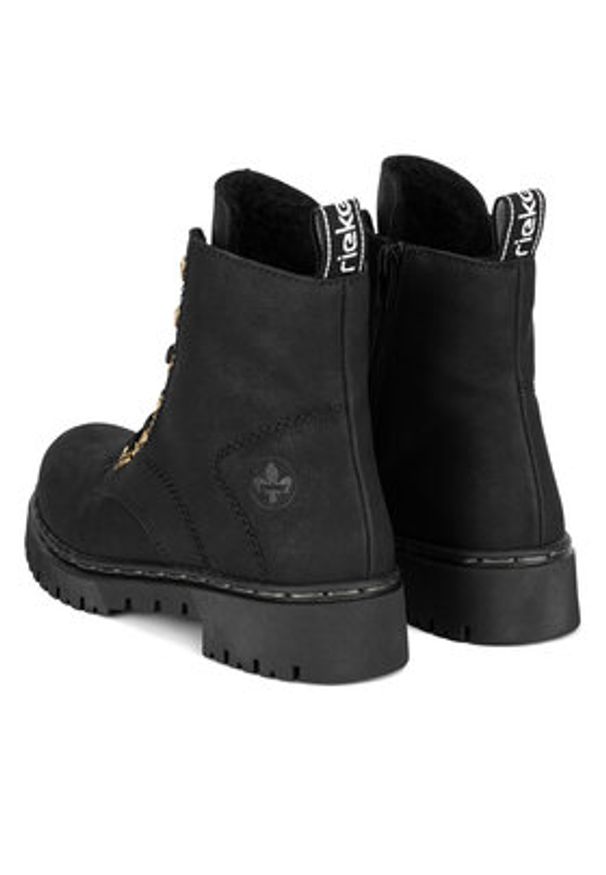 Rieker Trzewiki Y2422-00 Czarny. Kolor: czarny. Materiał: materiał