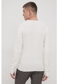 Jack & Jones Sweter bawełniany męski kolor biały lekki. Okazja: na co dzień. Kolor: biały. Materiał: bawełna. Długość rękawa: długi rękaw. Długość: długie. Styl: casual #3