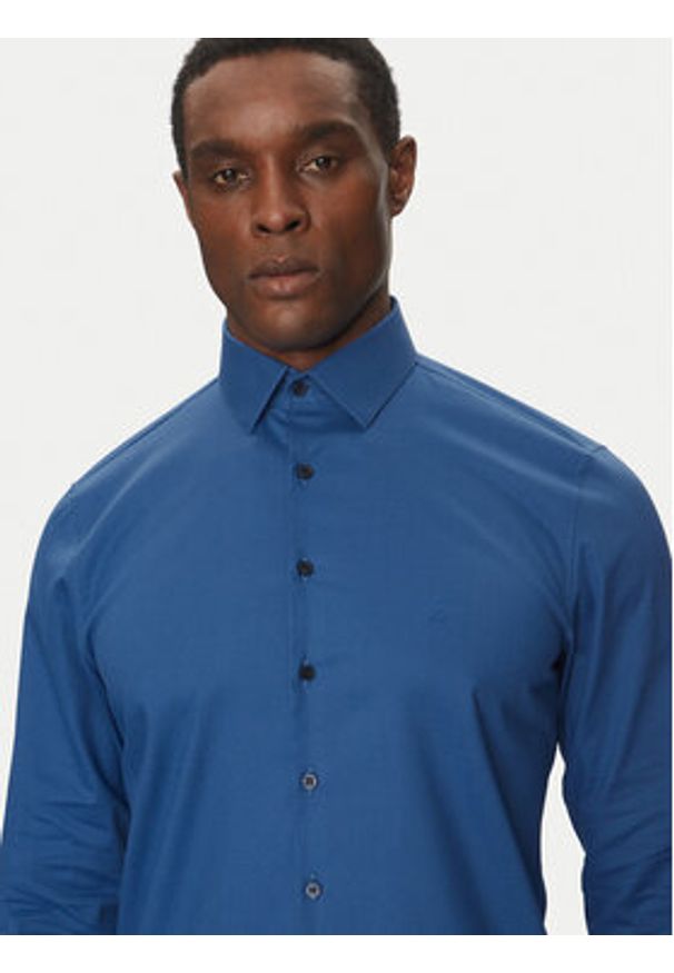 Calvin Klein Koszula K10K114298 Niebieski Slim Fit. Kolor: niebieski. Materiał: syntetyk