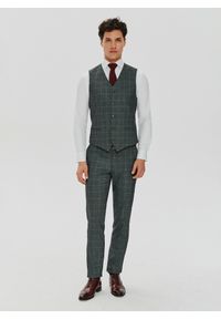 Pako Lorente - PAKO LORENTE – Szara garniturowa kamizelka w kratę. Kolor: szary. Materiał: poliester, elastan, wiskoza #6