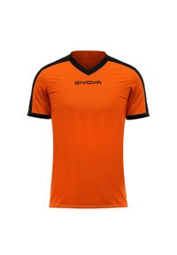 Koszulka piłkarska dla dzieci Givova Revolution Interlock. Kolor: wielokolorowy, pomarańczowy, czarny, żółty. Sport: piłka nożna