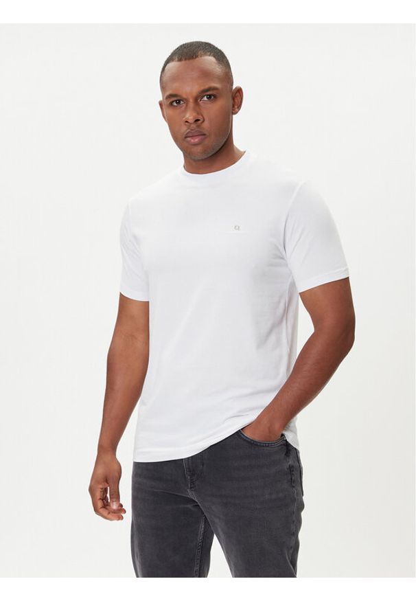 Karl Lagerfeld - KARL LAGERFELD T-Shirt 755053 554235 Biały Regular Fit. Typ kołnierza: dekolt w karo. Kolor: biały. Materiał: bawełna