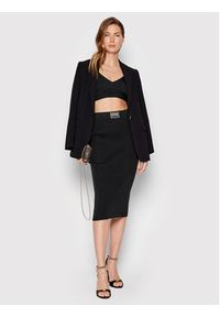 Versace Jeans Couture Spódnica ołówkowa 73HAEM29 Czarny Slim Fit. Kolor: czarny. Materiał: bawełna