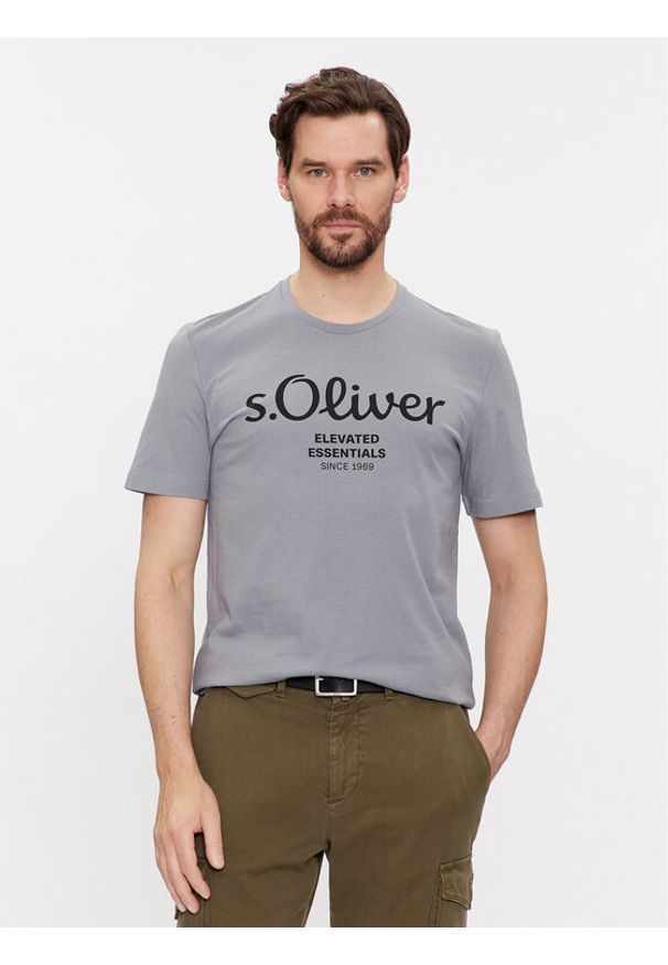 s.Oliver T-Shirt 2139909 Szary Regular Fit. Kolor: szary. Materiał: bawełna