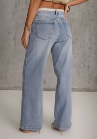 Renee - Niebieskie Jeansy High Waist Wide Leg z Bawełną Conana. Stan: podwyższony. Kolor: niebieski. Styl: klasyczny #3