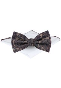 Mucha Męska z Poszetką - Chattier - Odcienie Brązów i Bordo, Kwiaty. Kolor: wielokolorowy, brązowy, beżowy. Wzór: kwiaty. Styl: elegancki, sportowy #1