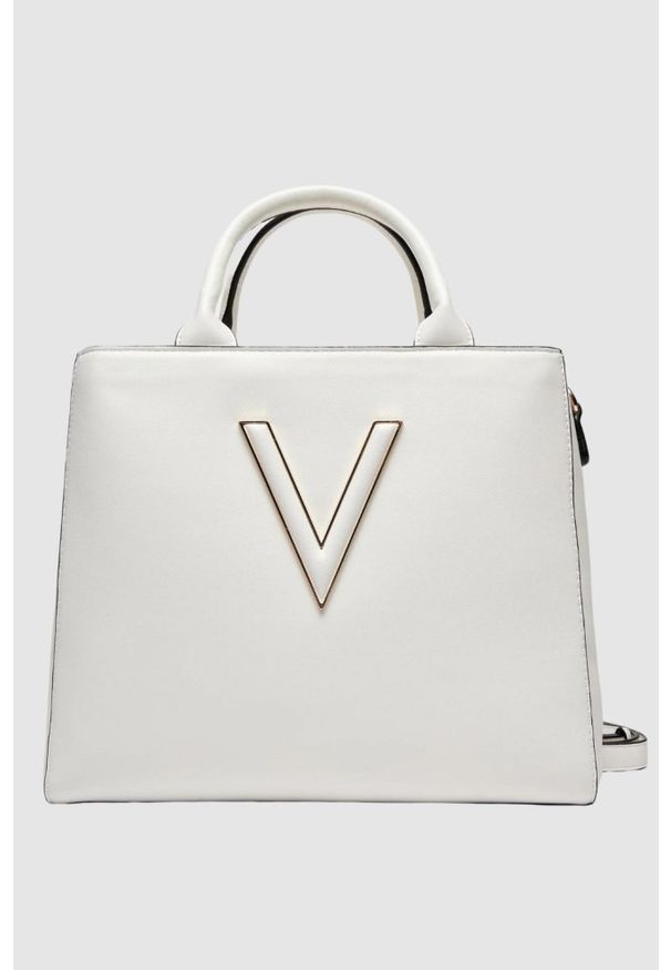 Valentino by Mario Valentino - VALENTINO Biała torebka Coney Shopping. Kolor: biały. Wzór: paski. Styl: klasyczny