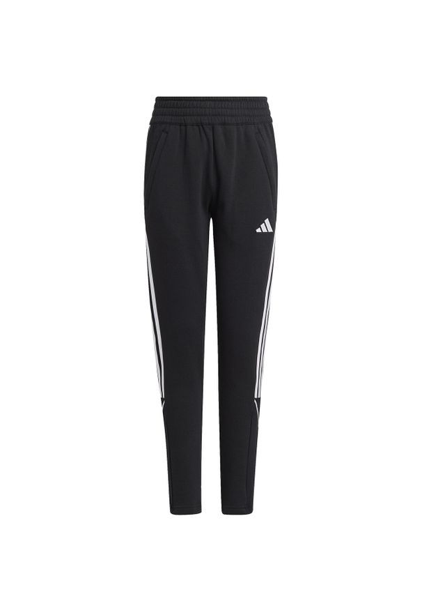 Spodnie piłkarskie dla dzieci Adidas Tiro 23 League Sweat. Kolor: biały, czarny, wielokolorowy