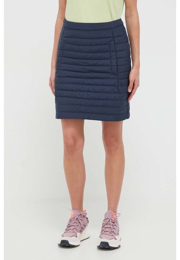 Jack Wolfskin spódnica sportowa Iceguard kolor niebieski mini prosta. Kolor: niebieski. Materiał: włókno, puch, materiał. Styl: sportowy