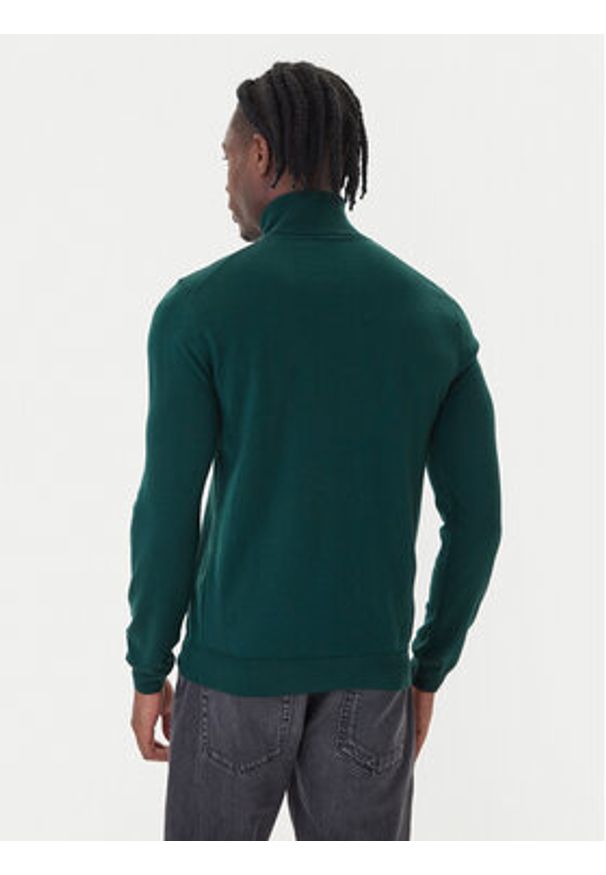 Hugo - HUGO Golf San Thomas-M 50474174 Zielony Regular Fit. Typ kołnierza: golf. Kolor: zielony. Materiał: wełna