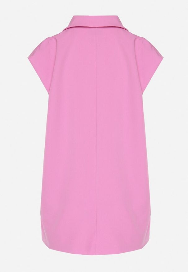 Born2be - Różowa Kamizelka Garniturowa z Usztywnionymi Ramionami Ellavessa. Okazja: na co dzień. Kolor: różowy. Materiał: jeans. Styl: elegancki, casual