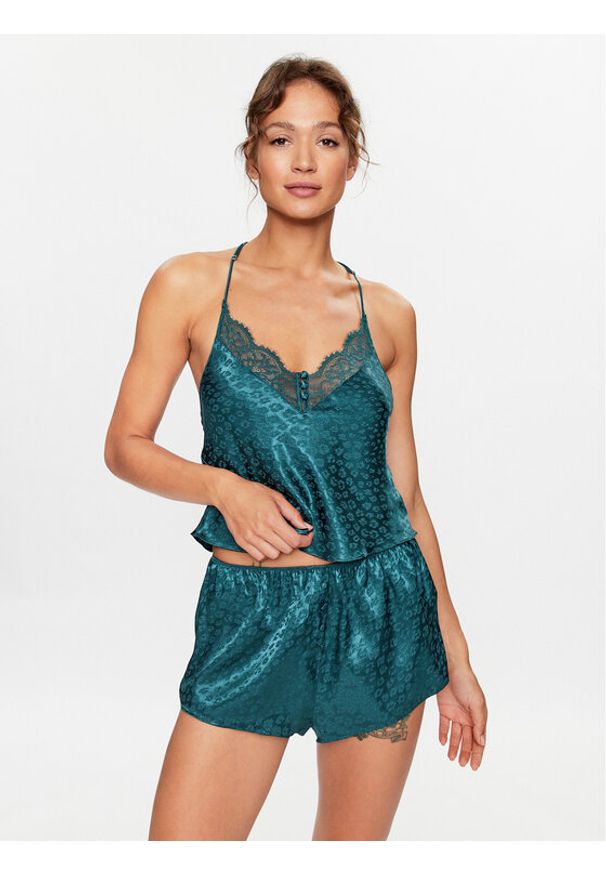 Hunkemöller Koszulka piżamowa 203227 Niebieski Comfortable Fit. Kolor: niebieski. Materiał: syntetyk