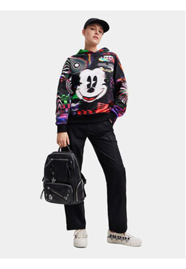Desigual Bluza 23WWSK11 Czarny Oversize. Kolor: czarny. Materiał: bawełna