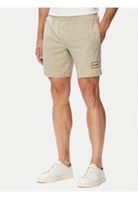 Hugo - HUGO Szorty sportowe Laze 50525247 Beżowy Regular Fit. Kolor: beżowy. Materiał: bawełna. Styl: sportowy #1