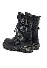 NEW ROCK Glany M-391-S4 Czarny. Kolor: czarny. Materiał: skóra. Styl: rockowy #5