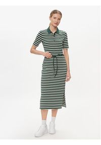 TOMMY HILFIGER - Tommy Hilfiger Sukienka codzienna Reg Breton Midi Polo Dress Ss WW0WW42030 Zielony Regular Fit. Okazja: na co dzień. Typ kołnierza: polo. Kolor: zielony. Materiał: bawełna. Typ sukienki: proste. Styl: casual. Długość: midi #5