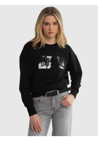 Big-Star - Bluza damska z aplikacją czarna Oneidea 906. Kolor: czarny. Materiał: dzianina, bawełna, jeans. Wzór: aplikacja. Styl: klasyczny #1